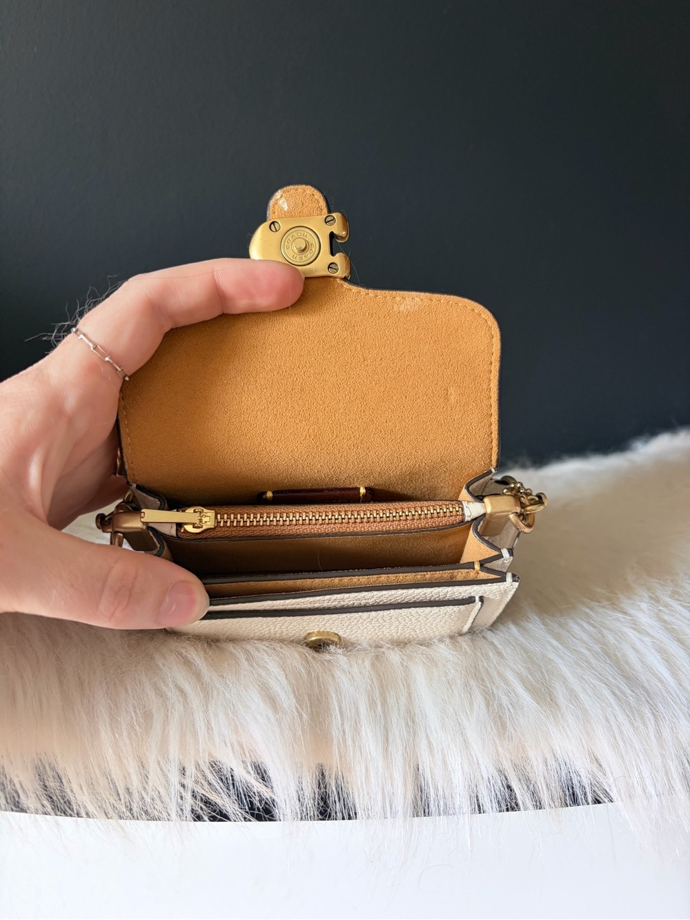 Coach Tabby 12 Mini Bag in Chalk with Brass Hardware - Picture 2 of 8